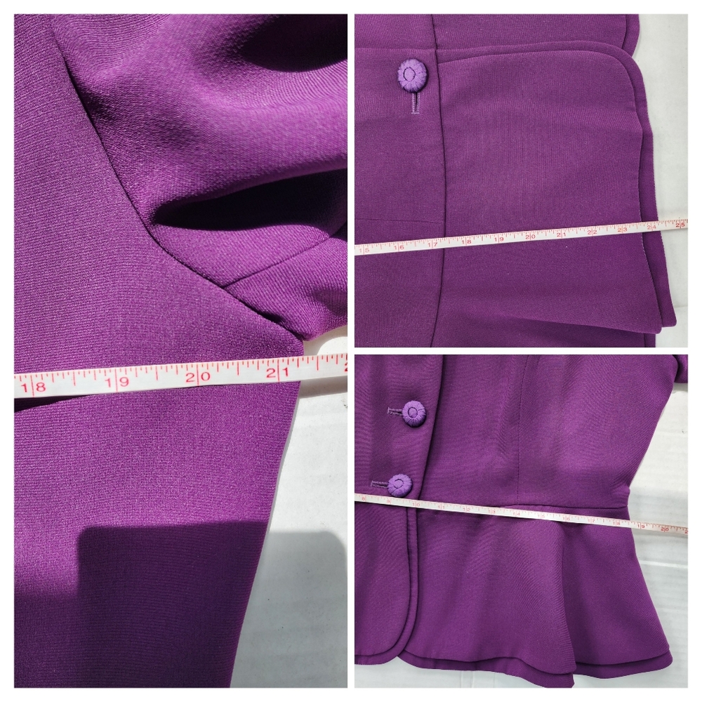 EY Signature Plum Peplum Sequience Studded Blazer & Long Skirt Suit Set - Picture 13 of 16